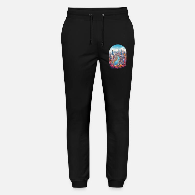 Paysage urbain - Pantalon de jogging bio MOVER Stanley/Stella unisexe - noir