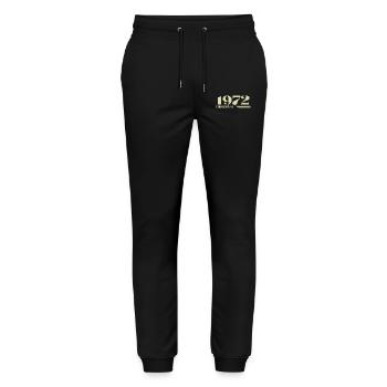 Original 1972 Vintage 1972 Birthday 1972 Retro - Stanley/Stella Mover Unisex Organic Jogging Trousers - black - Front - Marisol (170cm) & Nik (191cm)