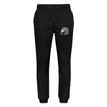Flowery horse in the garden - Stanley/Stella Mover Unisex Organic Jogging Trousers - black - Front - Marisol (170cm) & Nik (191cm)