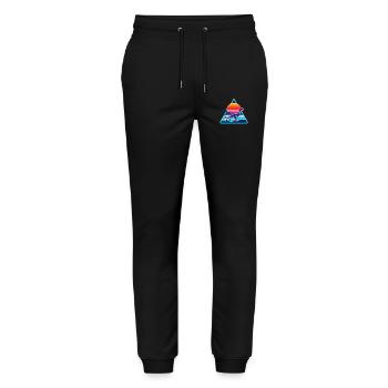 Retro Dinosaur in 80s Triangle - Stanley/Stella Mover Unisex Organic Jogging Trousers - black - Front - Marisol (170cm) & Nik (191cm)