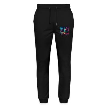 Chess Club Cat - Stanley/Stella Mover Unisex Organic Jogging Trousers - black - Front - Marisol (170cm) & Nik (191cm)