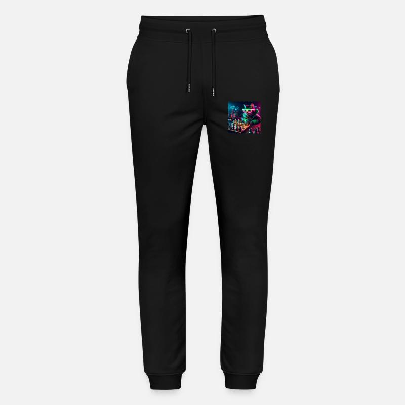 Schachclub-Katze - Stanley/Stella Unisex Bio Jogginghose Mover - Schwarz