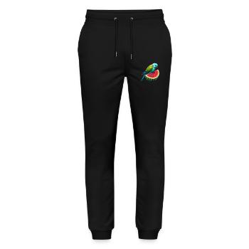 Indischer Ringhals Papagei Wassermelone - Stanley/Stella Unisex Bio Jogginghose Mover  - Schwarz - Vorne - Marisol (170cm) & Nik (191cm)