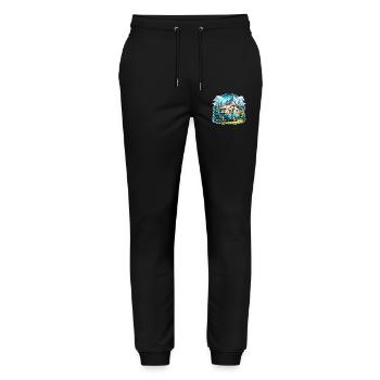 Camping Camper Caravan - Stanley/Stella Mover Unisex Organic Jogging Trousers - black - Front - Marisol (170cm) & Nik (191cm)