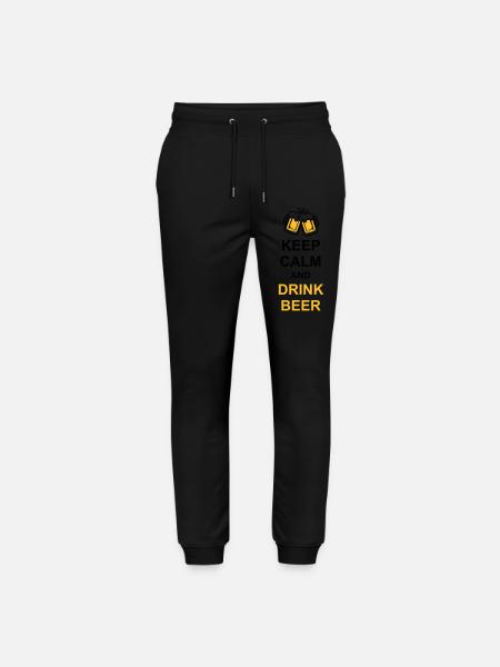 Drink Beer Keep Calm - Stanley/Stella Mover Unisex Organic Jogging Trousers - black
