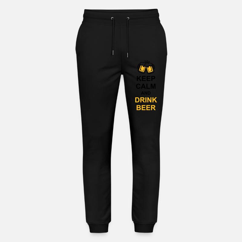 Drink Beer Keep Calm - Stanley/Stella Mover Unisex Organic Jogging Trousers - black