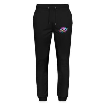 Turtle Graffiti Colorful - Stanley/Stella Mover Unisex Organic Jogging Trousers - black - Front - Marisol (170cm) & Nik (191cm)