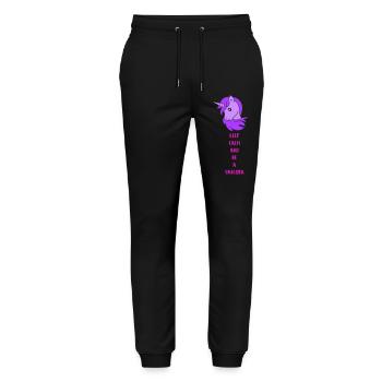 unicorn keep calm - Stanley/Stella Mover Unisex Organic Jogging Trousers - black - Front - Marisol (170cm) & Nik (191cm)