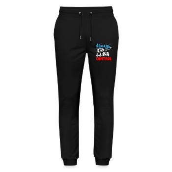 Always in Control Gamer - Stanley/Stella Unisex Bio Jogginghose Mover  - Schwarz - Vorne - Marisol (170cm) & Nik (191cm)