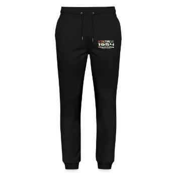 Vintage 1954 Gift 1954 Birthday 1954 Retro - Stanley/Stella Mover Unisex Organic Jogging Trousers - black - Front - Marisol (170cm) & Nik (191cm)