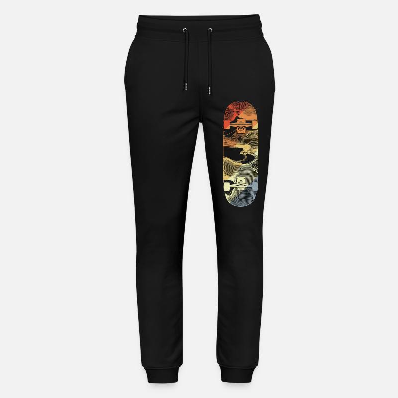 Dessin de skateboard rétro - Pantalon de jogging bio MOVER Stanley/Stella unisexe - noir
