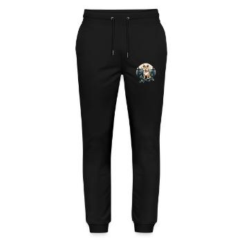 Hokkaido Chien dans la forêt - Pantalon de jogging bio MOVER Stanley/Stella unisexe - noir - Devant - Marisol (170cm) & Nik (191cm)