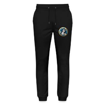Dalmatinische und blaue Rosen - Stanley/Stella Unisex Bio Jogginghose Mover  - Schwarz - Vorne - Marisol (170cm) & Nik (191cm)