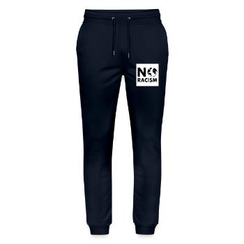 No racism - Pantalon de jogging bio MOVER Stanley/Stella unisexe - marine - Devant - Marisol (170cm) & Nik (191cm)
