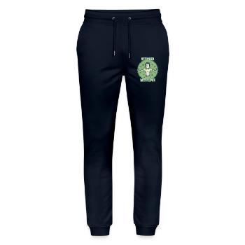 KAwaii Franken Monster, cousu avec amour - Pantalon de jogging bio MOVER Stanley/Stella unisexe - marine - Devant - Marisol (170cm) & Nik (191cm)