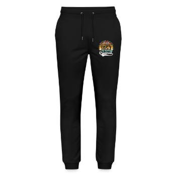 Original December 1953 Vintage Birthday 1953 - Stanley/Stella Mover Unisex Organic Jogging Trousers - black - Front - Marisol (170cm) & Nik (191cm)