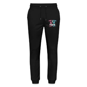 Pink Or Blue Papa Loves You - Geschlecht enthüllt Papa - Stanley/Stella Unisex Bio Jogginghose Mover  - Schwarz - Vorne - Marisol (170cm) & Nik (191cm)