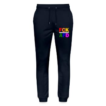 Fck afd - Stanley/Stella Unisex Bio Jogginghose Mover  - Navy - Vorne - Marisol (170cm) & Nik (191cm)