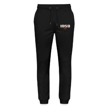 1959 Vintage Retro 1959 Geburtstagsgeschenk 1959 - Stanley/Stella Unisex Bio Jogginghose Mover  - Schwarz - Vorne - Marisol (170cm) & Nik (191cm)