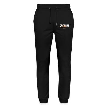 2019 Vintage Retro 2019 Birthday Gift 2019 - Stanley/Stella Mover Unisex Organic Jogging Trousers - black - Front - Marisol (170cm) & Nik (191cm)