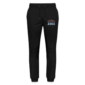 2011 Floral Pattern 2011 Floral Theme Flowers 2011 - Stanley/Stella Mover Unisex Organic Jogging Trousers - black - Front - Marisol (170cm) & Nik (191cm)