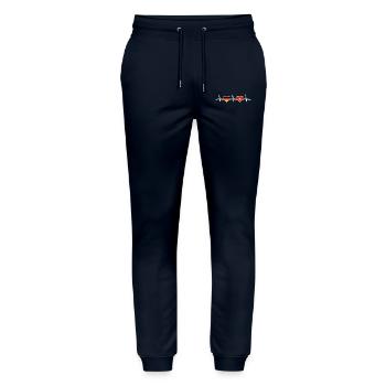 Vietnam Germany Heartbeat Flag Vietnamese - Stanley/Stella Mover Unisex Organic Jogging Trousers - navy - Front - Marisol (170cm) & Nik (191cm)