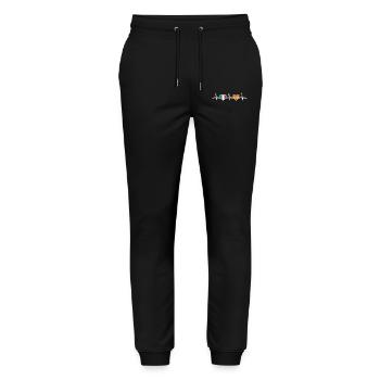 Spanien Italien Herzschlag Spanische Flagge - Stanley/Stella Unisex Bio Jogginghose Mover  - Schwarz - Vorne - Marisol (170cm) & Nik (191cm)