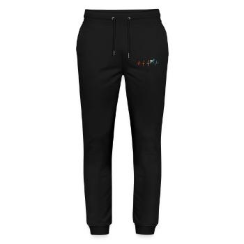 Ziegen Herzschlag T Shirt Lustiges Ziege - Stanley/Stella Unisex Bio Jogginghose Mover  - Schwarz - Vorne - Marisol (170cm) & Nik (191cm)