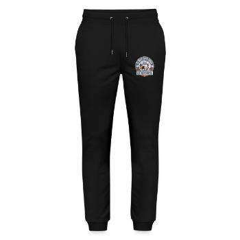 D Day 82 em in der Luft - Stanley/Stella Unisex Bio Jogginghose Mover  - Schwarz - Vorne - Marisol (170cm) & Nik (191cm)