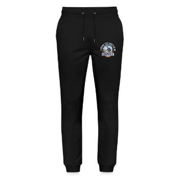 I spend the winter in Chamonix - Pantalon de jogging bio MOVER Stanley/Stella unisexe - noir - Devant - Marisol (170cm) & Nik (191cm)