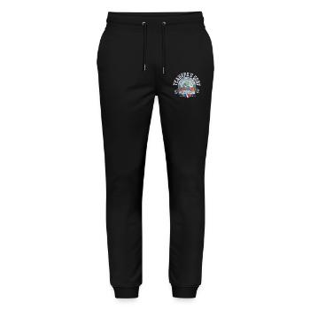 Teahupoo Surf Polynesien - Stanley/Stella Unisex Bio Jogginghose Mover  - Schwarz - Vorne - Marisol (170cm) & Nik (191cm)