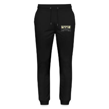 Cassette rétro 2017 millésime 2017 anniversaire 2017 - Pantalon de jogging bio MOVER Stanley/Stella unisexe - noir - Devant - Marisol (170cm) & Nik (191cm)