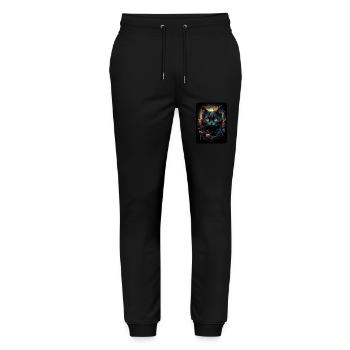 Carlos Klex the Black Cat - Stanley/Stella Mover Unisex Organic Jogging Trousers - black - Front - Marisol (170cm) & Nik (191cm)