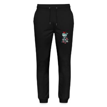 Süßer Weihnachtsbaum Tannenbaum Cartoon mit Meeres - Stanley/Stella Unisex Bio Jogginghose Mover  - Schwarz - Vorne - Marisol (170cm) & Nik (191cm)