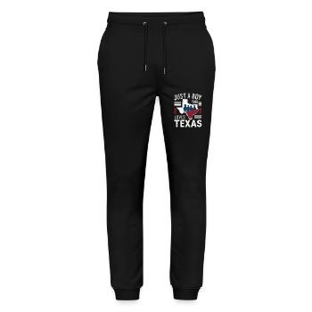 Texas State Texans Texas - Stanley/Stella Mover Unisex Organic Jogging Trousers - black - Front - Marisol (170cm) & Nik (191cm)