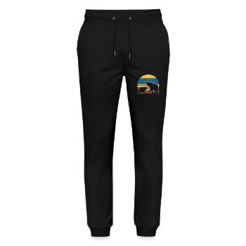 Elephant Animal Elephants Zoo - Stanley/Stella Mover Unisex Organic Jogging Trousers - black - Front - Marisol (170cm) & Nik (191cm)