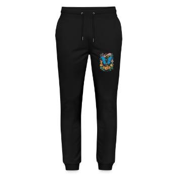 Butterfly Monarch Butterfly Colorful Butterflies - Stanley/Stella Mover Unisex Organic Jogging Trousers - black - Front - Marisol (170cm) & Nik (191cm)