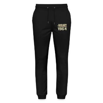 January 1964 - Birthday Gift January 1964 - Stanley/Stella Mover Unisex Organic Jogging Trousers - black - Front - Marisol (170cm) & Nik (191cm)