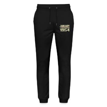 January 1954 - Birthday Gift January 1954 - Stanley/Stella Mover Unisex Organic Jogging Trousers - black - Front - Marisol (170cm) & Nik (191cm)