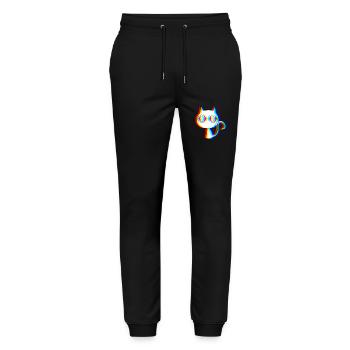 EDM Cat Rave style Glitch style - Stanley/Stella Mover Unisex Organic Jogging Trousers - black - Front - Marisol (170cm) & Nik (191cm)