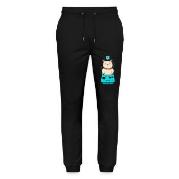 Cat Game - Stanley/Stella Mover Unisex Organic Jogging Trousers - black - Front - Marisol (170cm) & Nik (191cm)