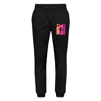 2e anniversaire Football féminin Football Joueuse de football - Pantalon de jogging bio MOVER Stanley/Stella unisexe - noir - Devant - Marisol (170cm) & Nik (191cm)
