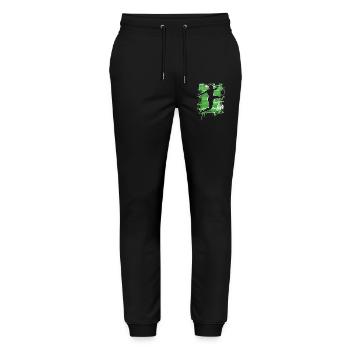 Footballer Soccer 10th Birthday - Stanley/Stella Mover Unisex Organic Jogging Trousers - black - Front - Marisol (170cm) & Nik (191cm)