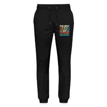 Les meilleurs papas promus au rang de grand-père - Pantalon de jogging bio MOVER Stanley/Stella unisexe - noir - Devant - Marisol (170cm) & Nik (191cm)