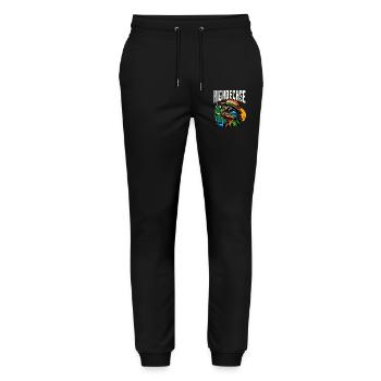 Highdechse Echsen Leguan Reptilien - Stanley/Stella Unisex Bio Jogginghose Mover  - Schwarz - Vorne - Marisol (170cm) & Nik (191cm)