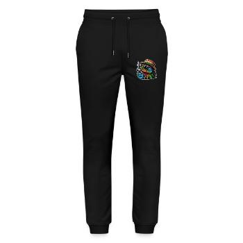 Lézard fumant du cannabis - Pantalon de jogging bio MOVER Stanley/Stella unisexe - noir - Devant - Marisol (170cm) & Nik (191cm)