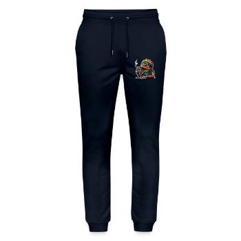 Echse Kiffen Cannabis - Stanley/Stella Unisex Bio Jogginghose Mover  - Navy - Vorne - Marisol (170cm) & Nik (191cm)