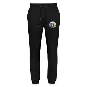 Camping Camper Caravan - Stanley/Stella Mover Unisex Organic Jogging Trousers - black - Front - Marisol (170cm) & Nik (191cm)