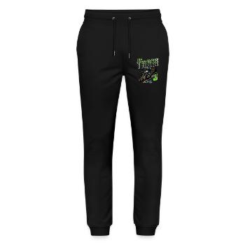3e anniversaire de motocross - Pantalon de jogging bio MOVER Stanley/Stella unisexe - noir - Devant - Marisol (170cm) & Nik (191cm)