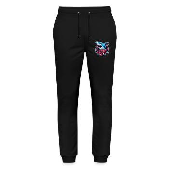 Roses de requin - Pantalon de jogging bio MOVER Stanley/Stella unisexe - noir - Devant - Marisol (170cm) & Nik (191cm)